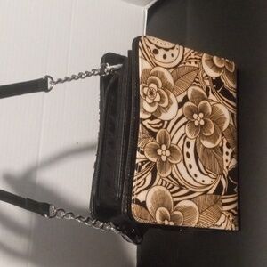 Miche Black and Cream Floral Wristlet